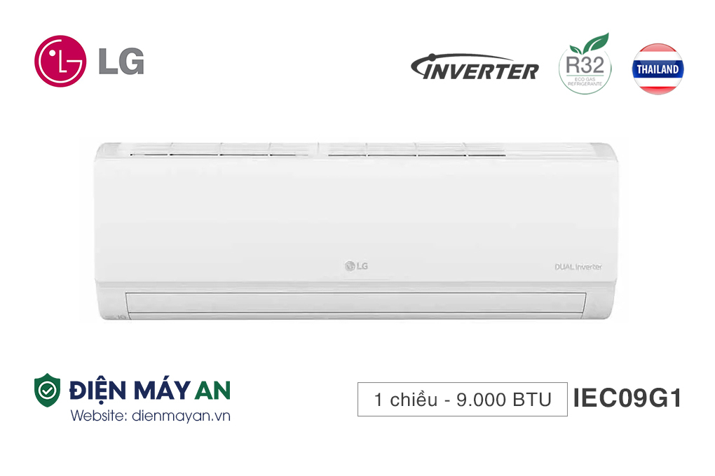 Điều Hòa LG Inverter 9000 BTU 1 Chiều IEC09G1 - Model 2025